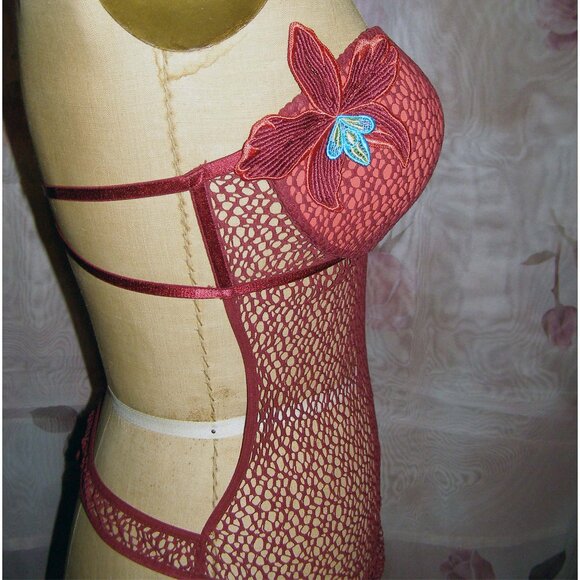 RARE nwot 36C Med Victoria's Secret fishnet Teddy - Picture 5 of 16